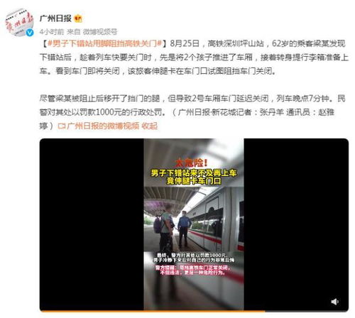 女子伸腿阻止高铁关门 铁路部门通报