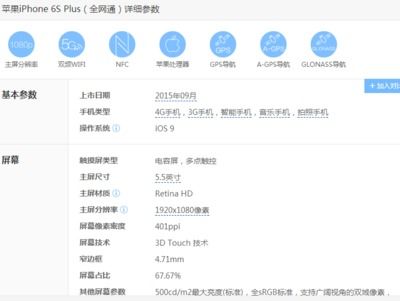  苹果6s参数配置详细 苹果6s参数配置详细表，苹果6s参数配置详细一览表