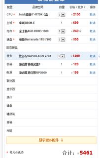 最新款台式电脑的配置表 最新款台式电脑的配置 
